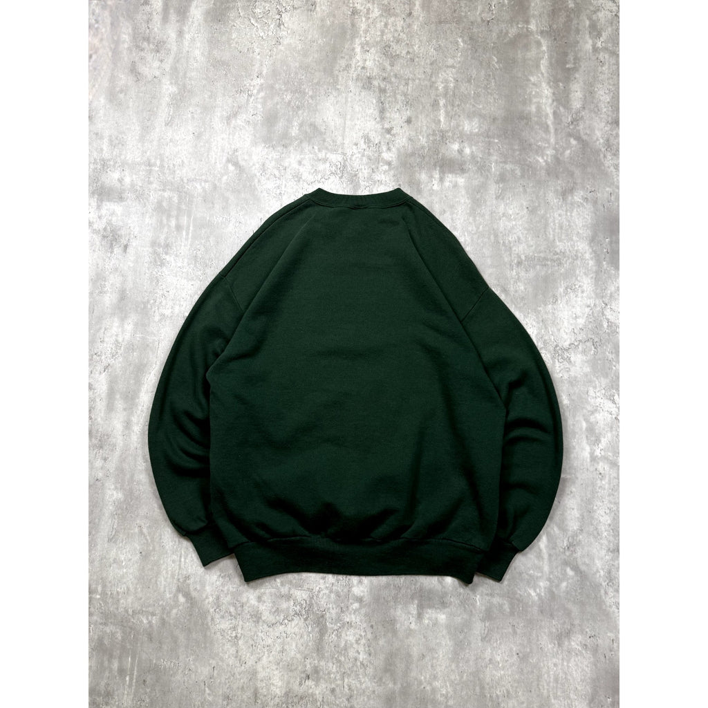 Vintage 90s Golf Embroidered Plaid Spellout Graphic Green Sweatshirt Size XL