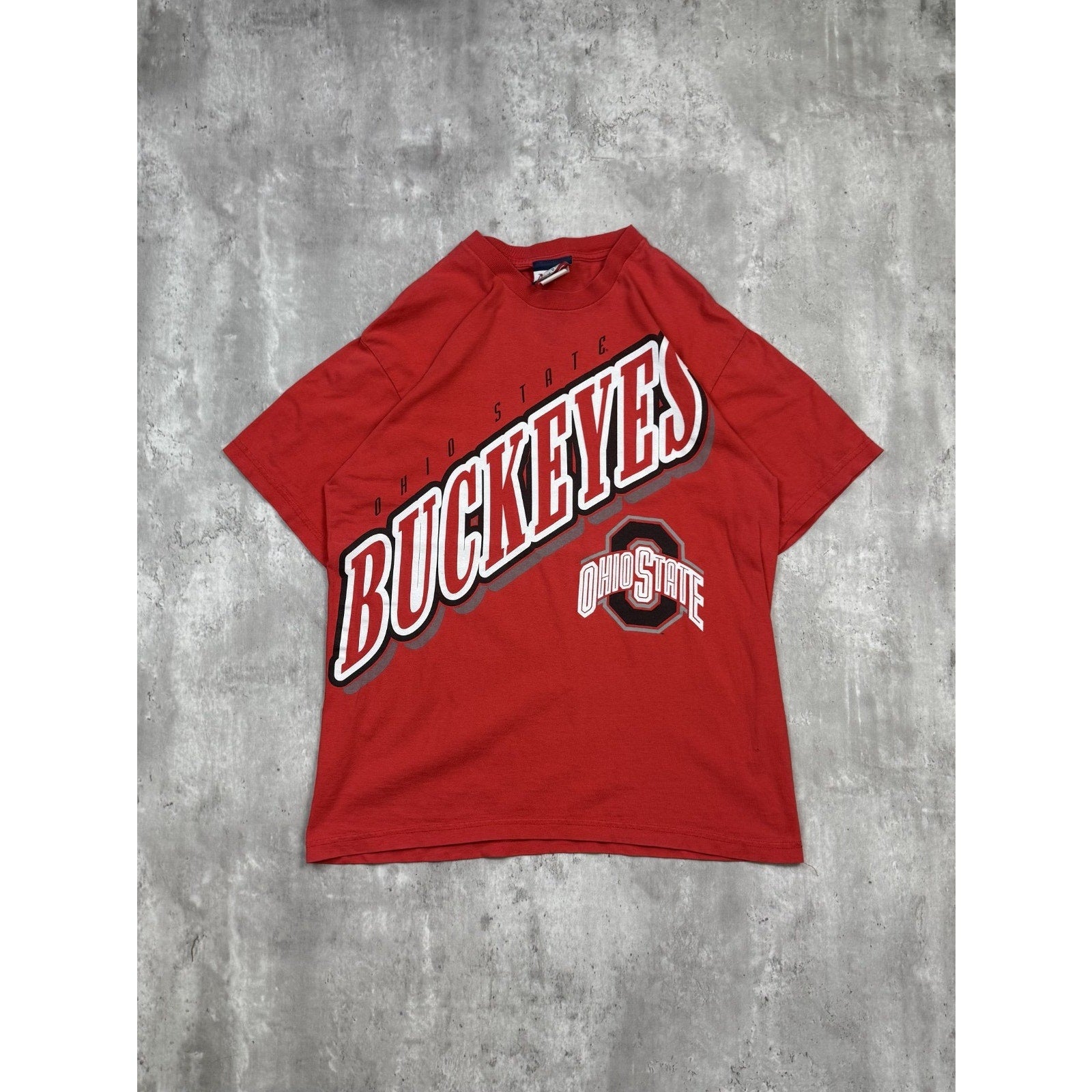 Vintage 90s Ohio State Buckeyes NCAA Collegiate Spellout T-Shirt Size Large
