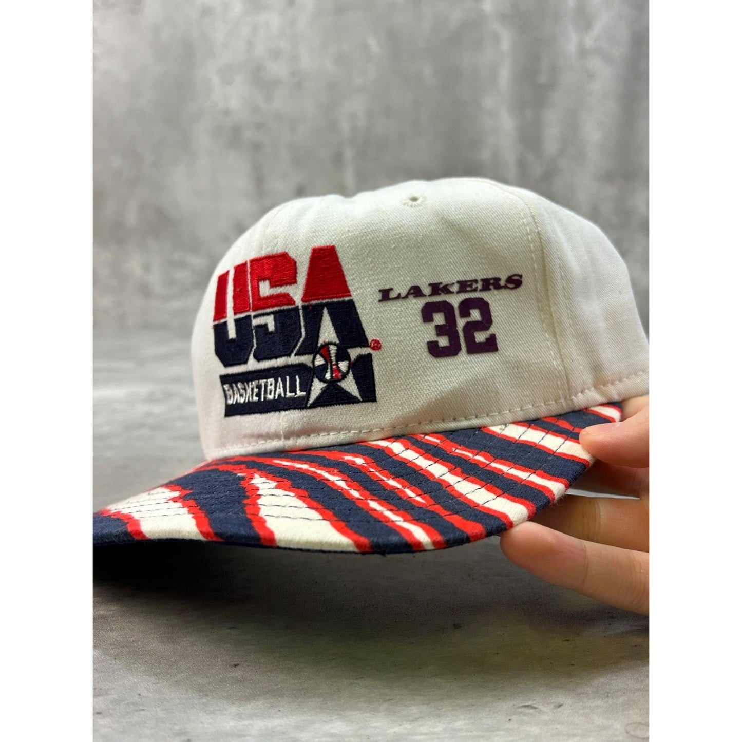 VTG 90s Magic Johnson #32 USA Olympics Dream Team Basketball Snapback Hat OSFA