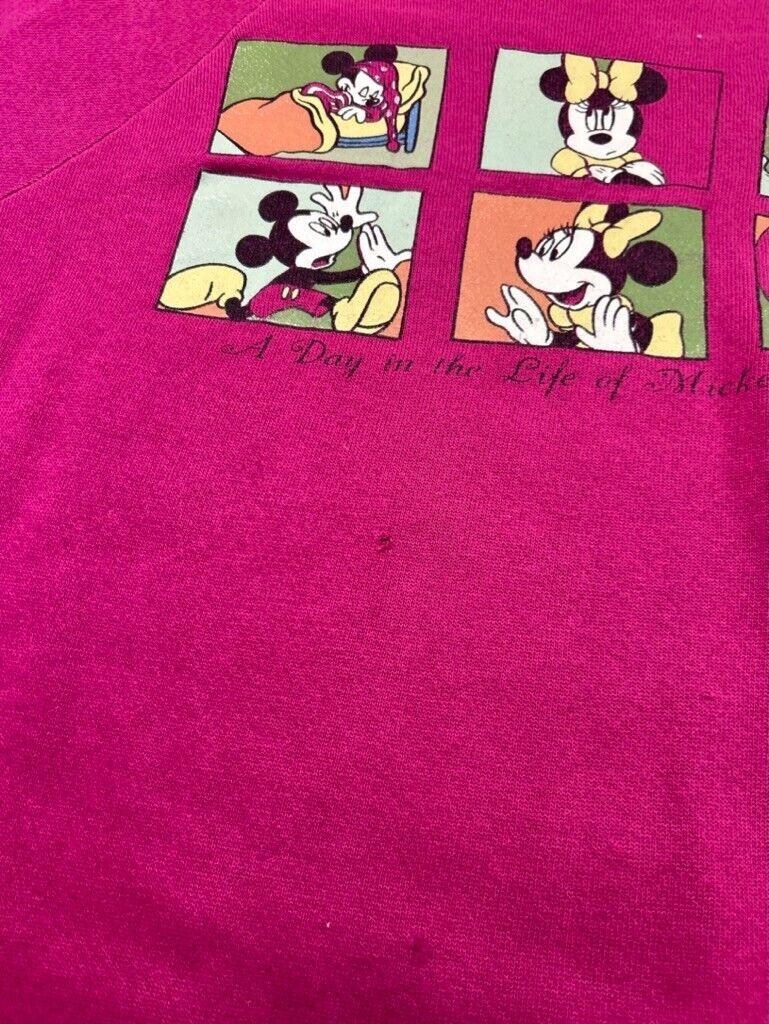 Vintage 80s/90s Disney Day In The Life Of MIckey Mouse Sweatshirt Size XL