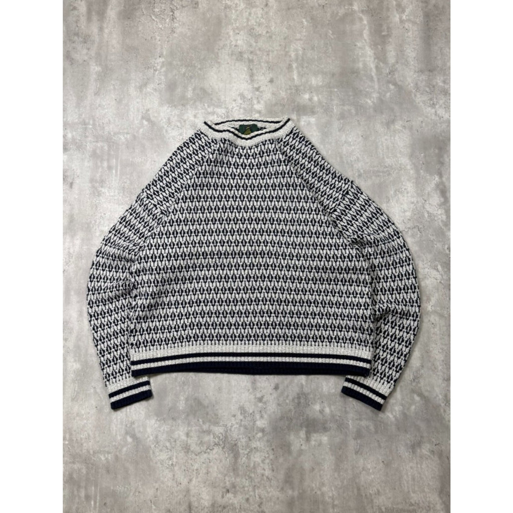 VTG 90s Club Room Abstract Diamond Print Pattern Pullover Knit Sweater Size XL
