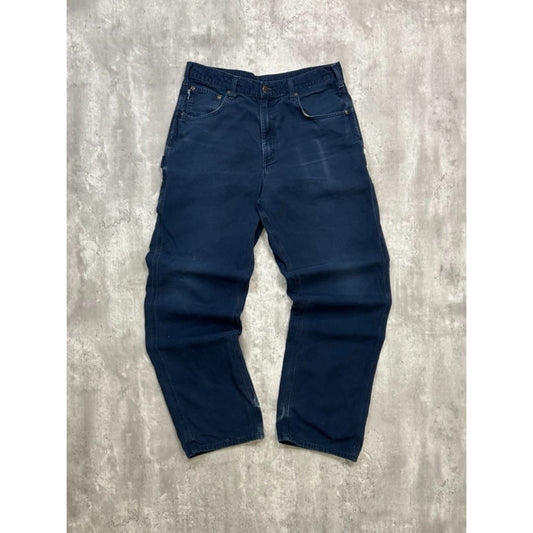 Vintage Carhartt Canvas Workwear Carpenter Pants Size 35 Blue