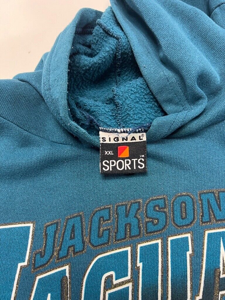 Vintage 1994 Jacksonville Jaguars NFL Big Graphic Hooded Sweatshirt Size 2XL 90s