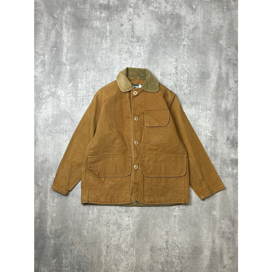 Vintage 1970s Saf-T-Bak Three Pocket Canvas Hunting Chore Jacket Size Small