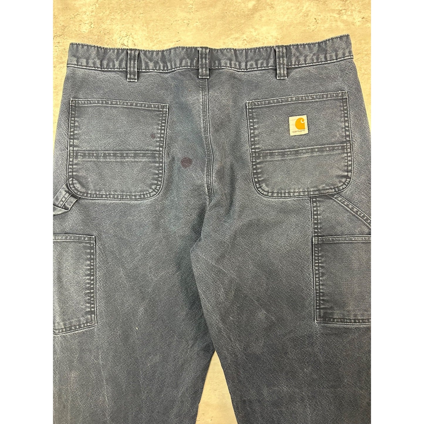 Carhartt Relaxed Fit Canvas Workwear Carpenter Pants Size 39 Blue