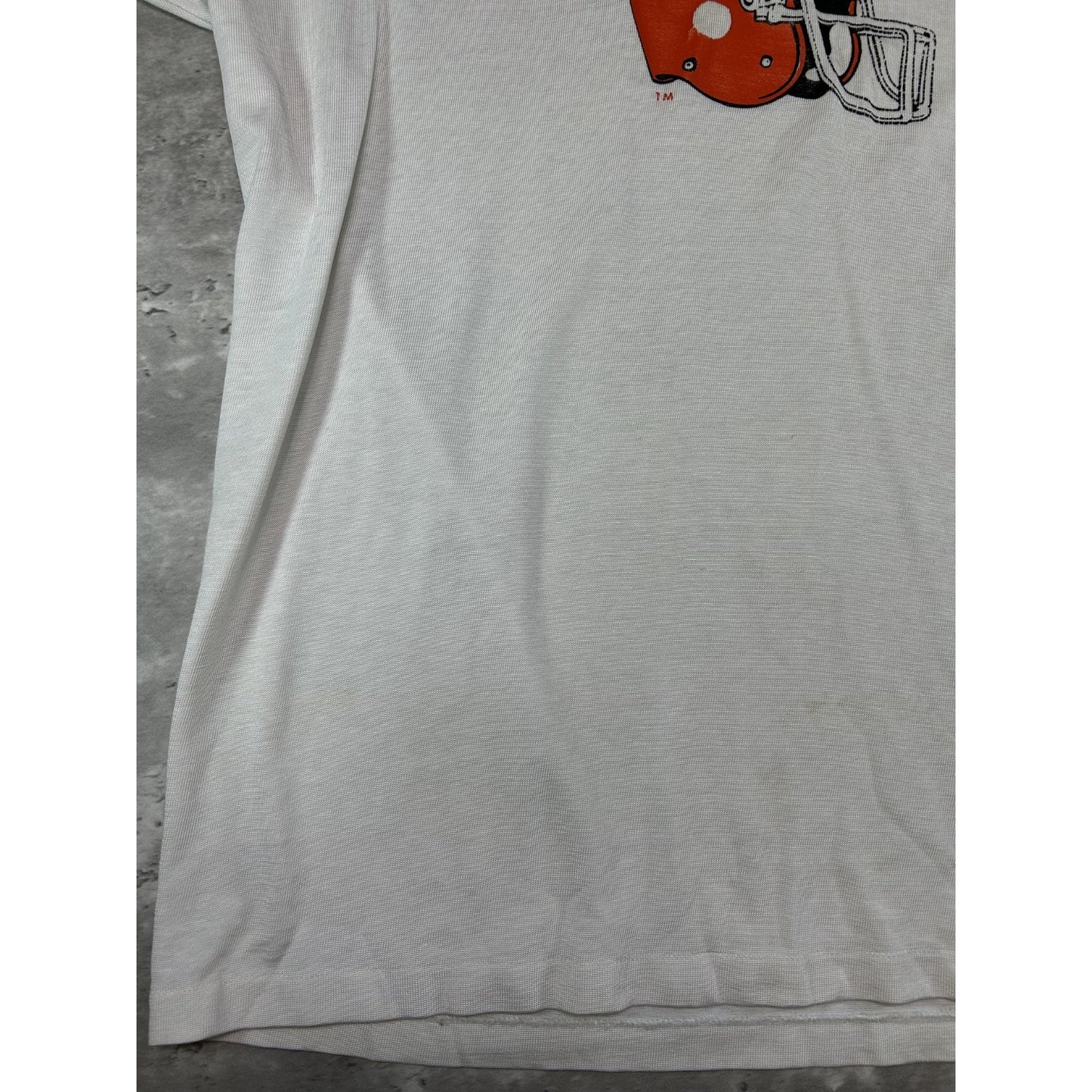 Vintage 80s Cleveland Browns NFL Helmet Graphic Football Jersey Size XL