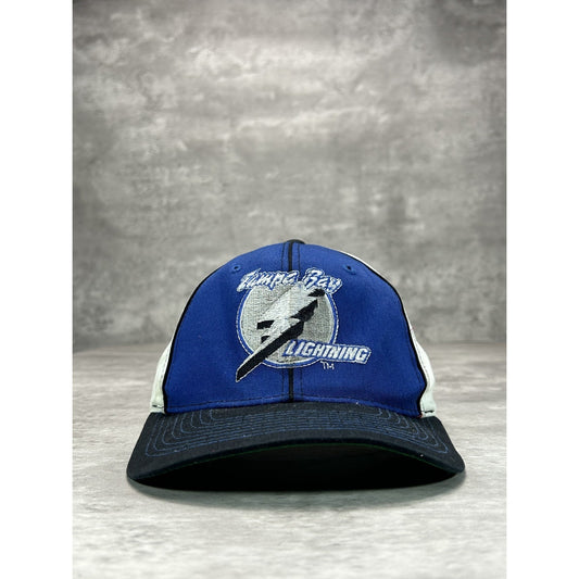 Vintage 90s Tampa Bay Lightning NHL Starter Embroidered Hockey Snapback Hat OSFA