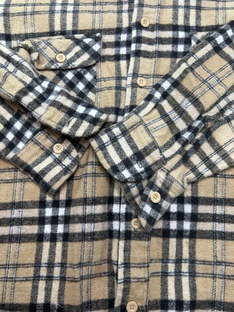 Vintage 90s Dickies Plaid Double Pocket Long Sleeve Button Up Shirt Size Small