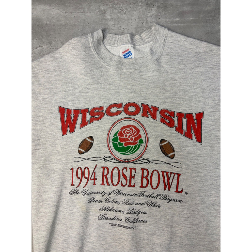 Vintage 1994 Wisconsin Badgers NCAA Rose Bowl Graphic Sweatshirt Size Medium