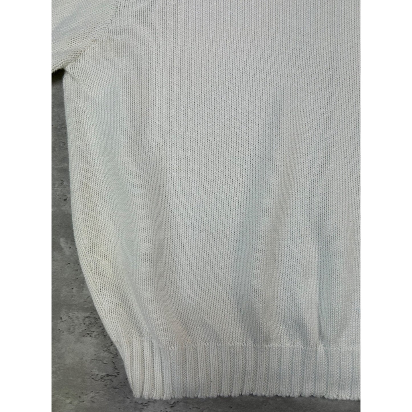 Vintage Polo Ralph Lauren Embroidered Pony Knit Sweater Size XL White