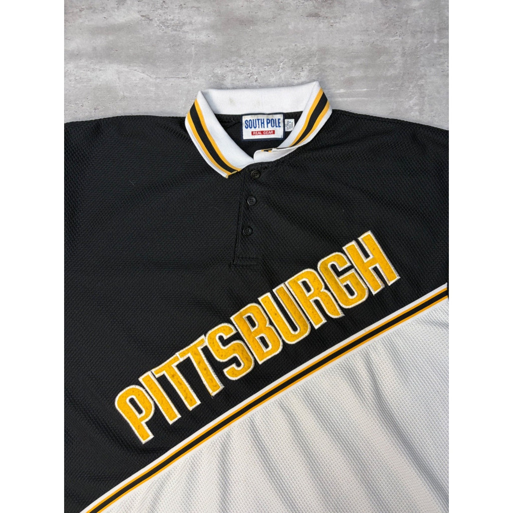 Vintage Southpole Pittsburgh Embroidered Spellout Collared Jersey Size XL