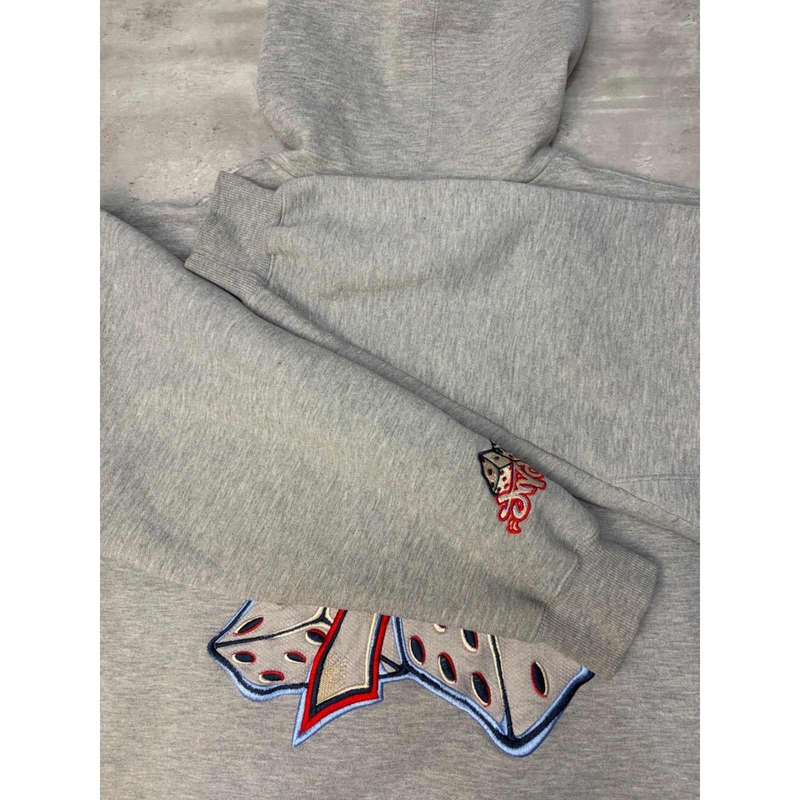 Vintage Y2K JNCO Rollin' 7s Embroidered Dice Graphic Hooded Sweatshirt Size 2XL