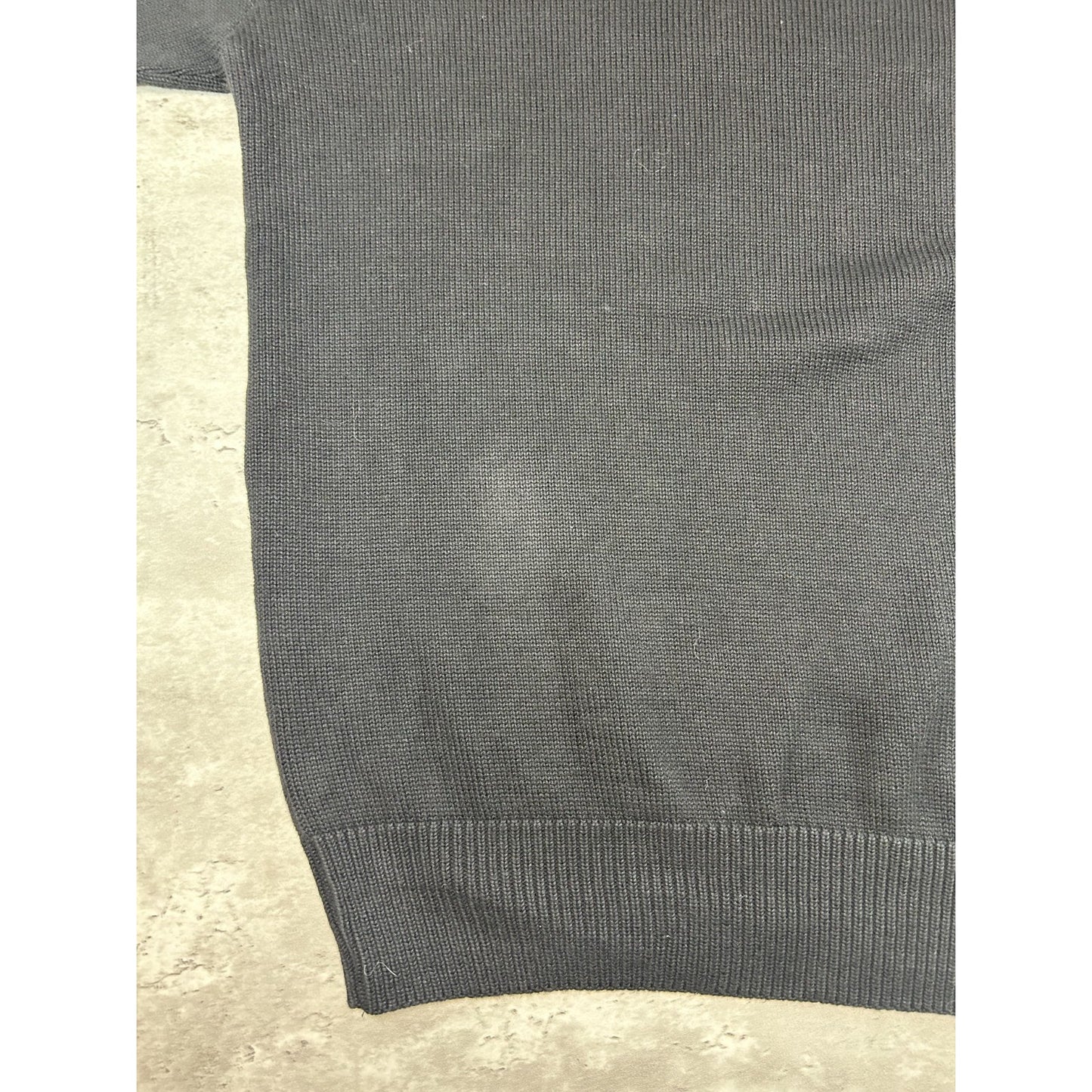Vintage 90s Indy Embroidered Spellout Ribbed Knit Sweater Size XL Black