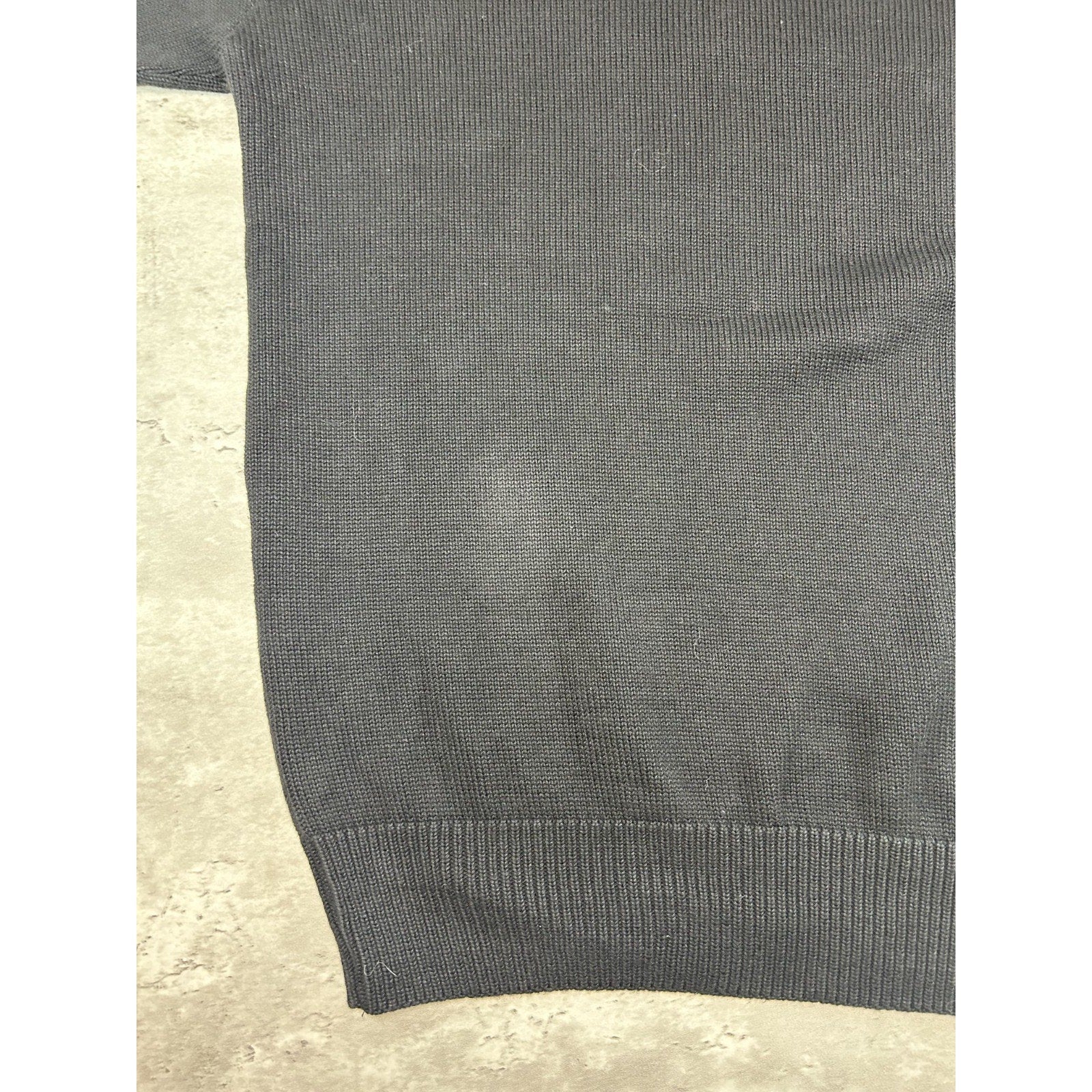 Vintage 90s Indy Embroidered Spellout Ribbed Knit Sweater Size XL Black