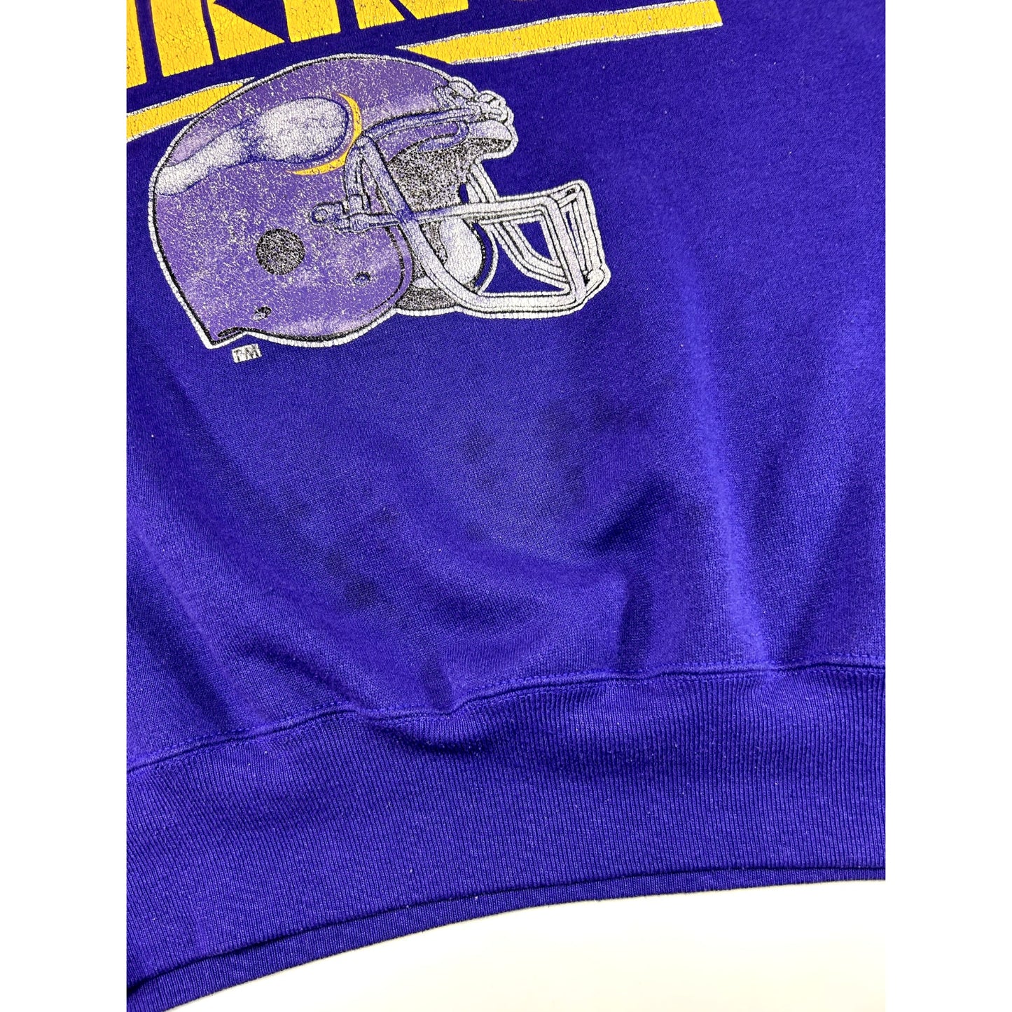 Vintage 80s Minnesota Vikings NFL Helmet Graphic Sweatshirt Size Large