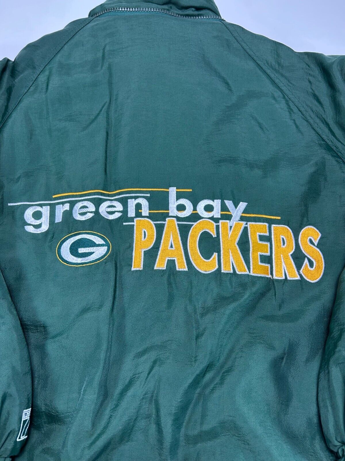 VTG 90s Green Bay Packers NFL Embroidered Insulated Full Zip Jacket Sz Medium