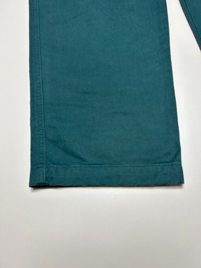 2000s Stussy Elastic Stuff Cotton Straight Leg Pants Size Small Teal