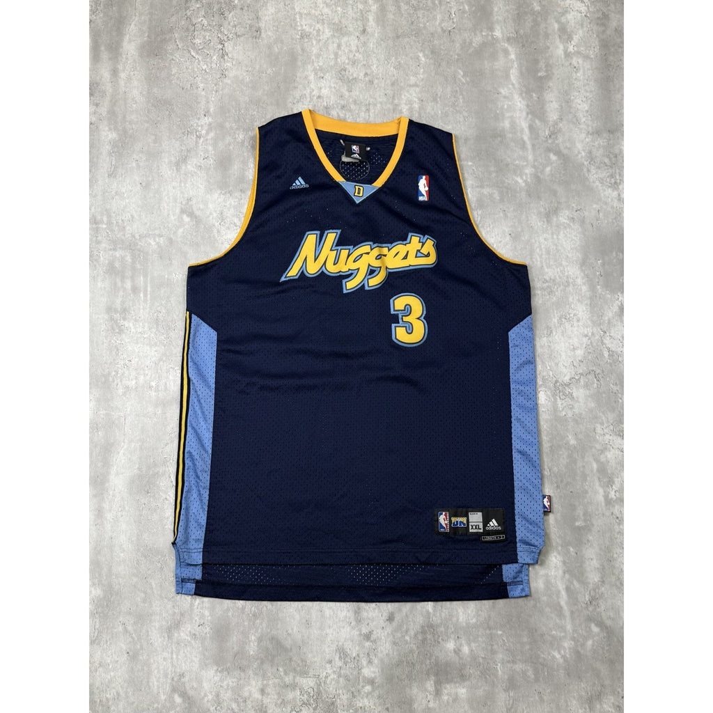 Vintage Allen Iverson #3 Denver Nuggets NBA Adidas Basketball Jersey Size 2XL