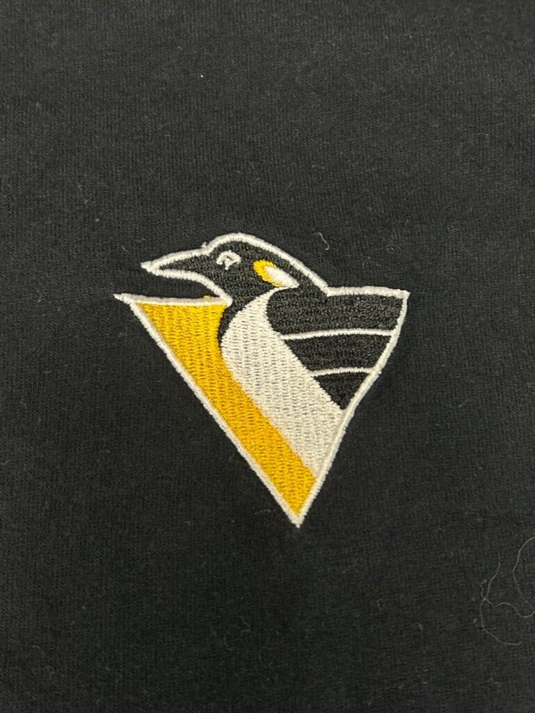 VTG 90s Pittsburgh Penguins Embroidered Mock Neck Long Sleeve T-Shirt Sz Medium