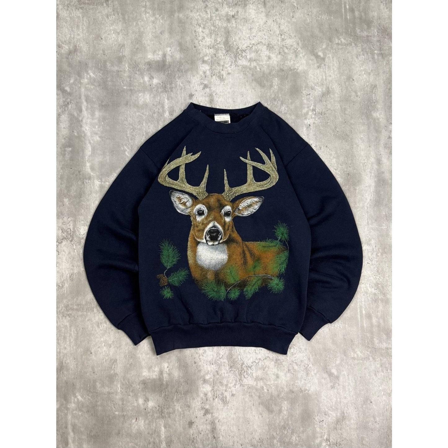 Vintage 90s White Tail Deer Nature Animal Graphic Sweatshirt Size Medium