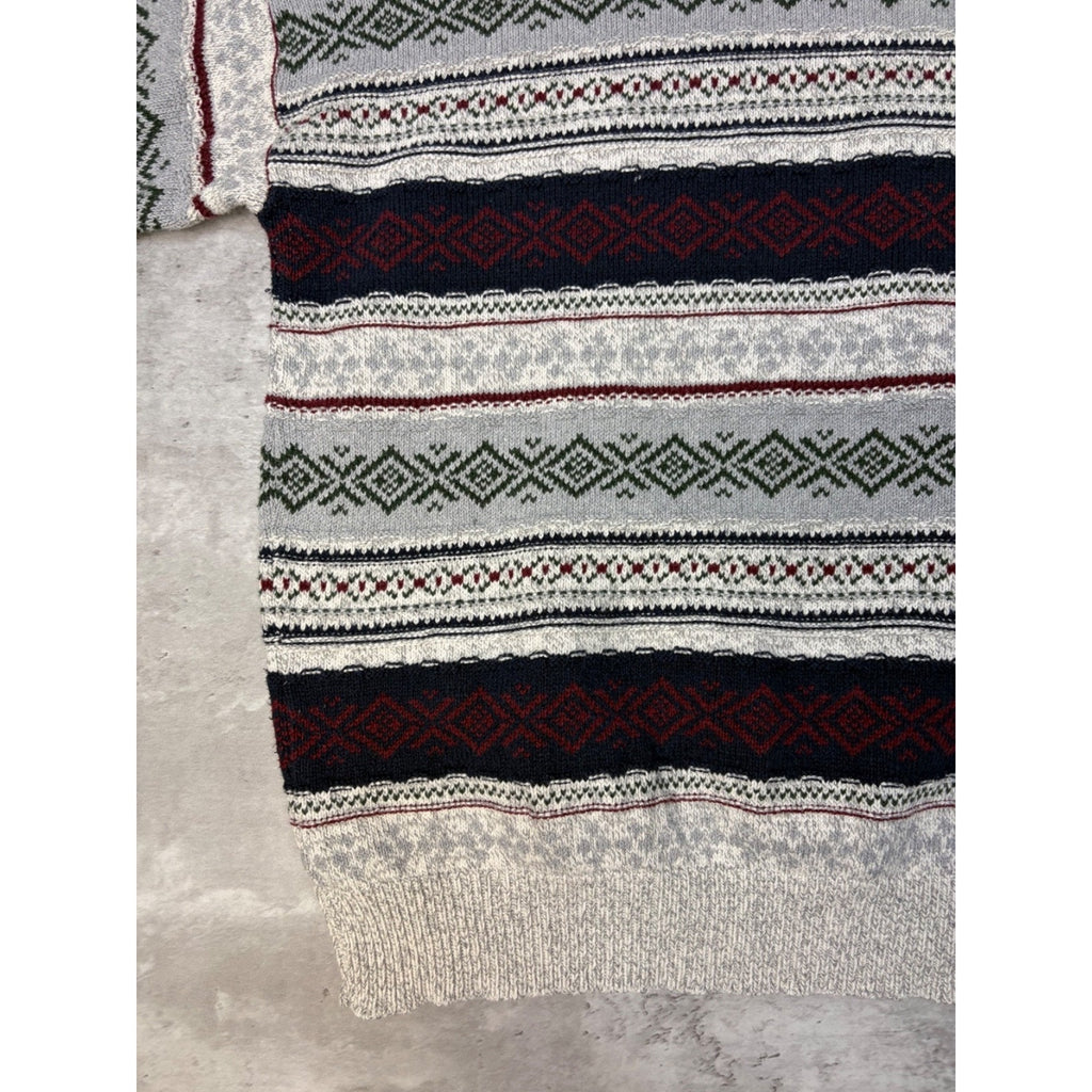 Vintage Croft & Barrow Abstract Striped Pullover Knit Sweater Size Large