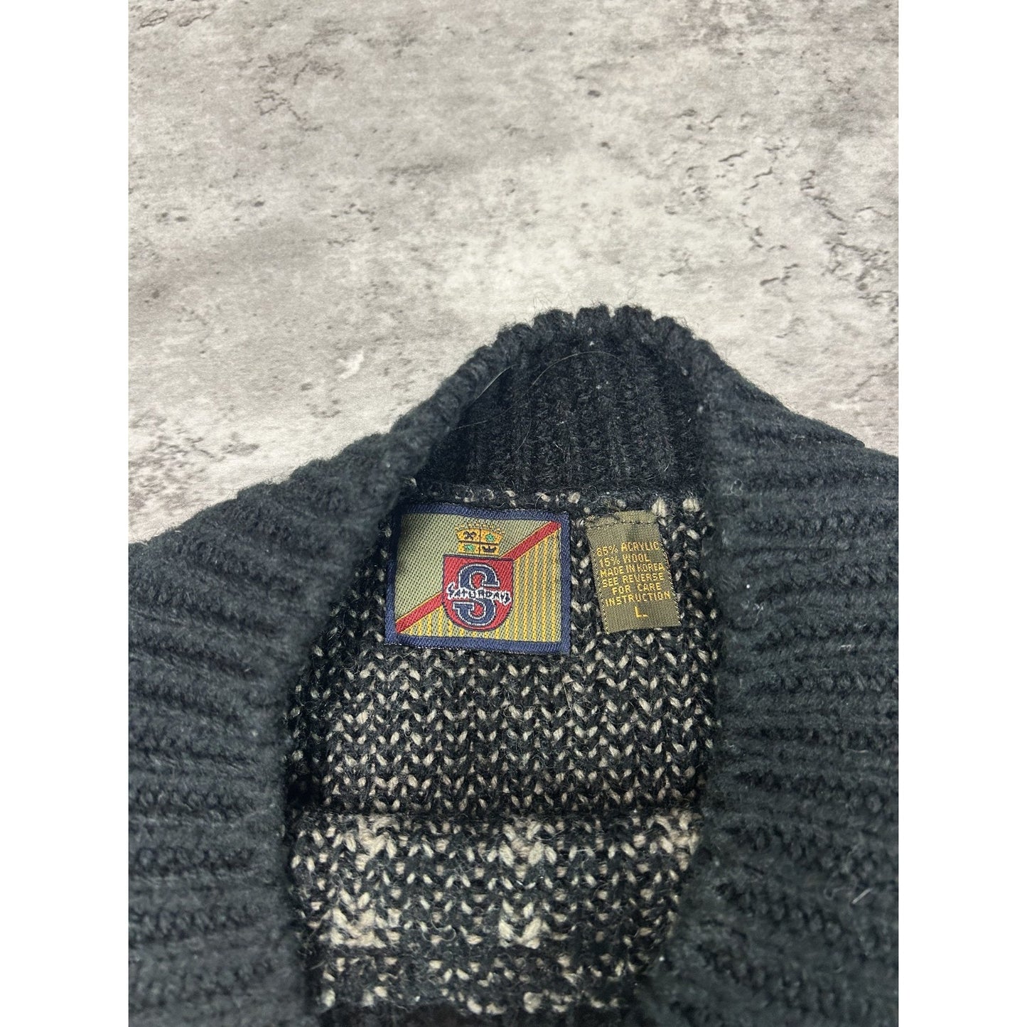 Vintage 90s Abstract Stripe Ribbed Pullover Knit Sweater Size Large