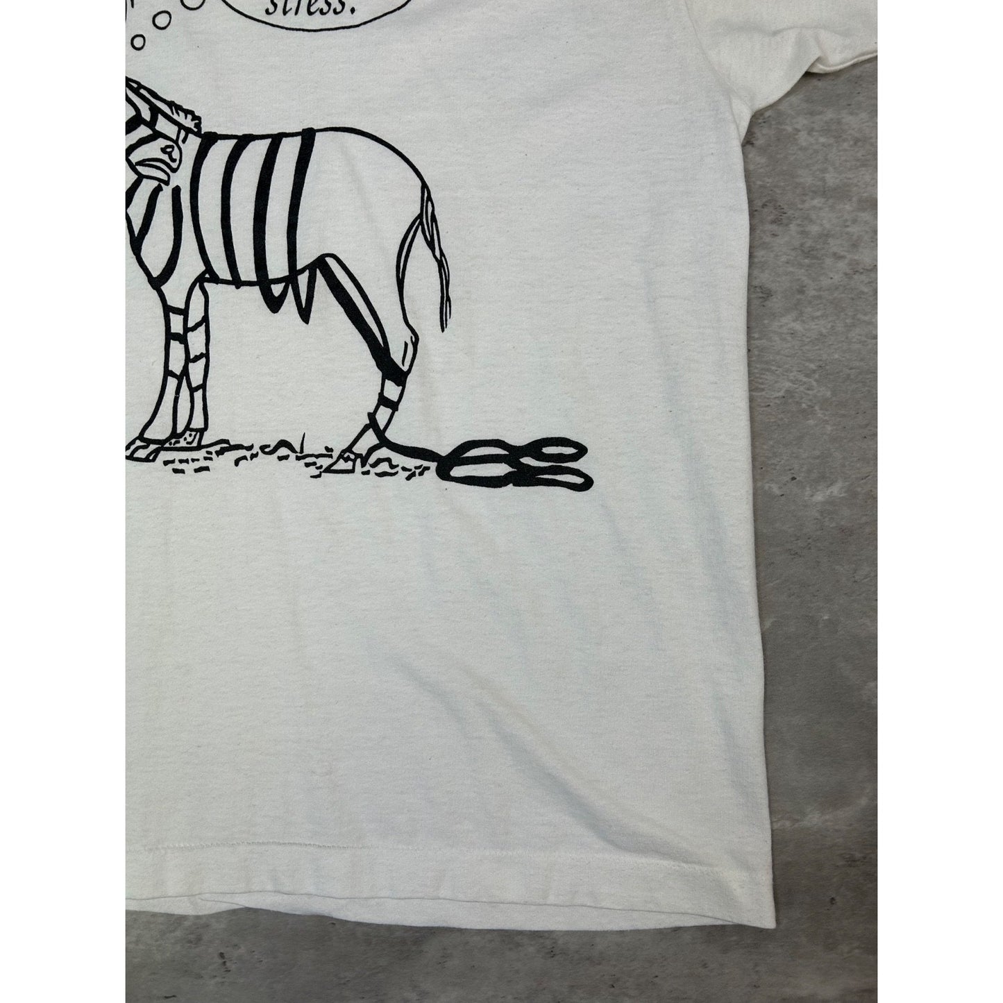 Vintage 90s Jersey Jacks I Think Its Stress Comedy Graphic T-Shirt Size Large