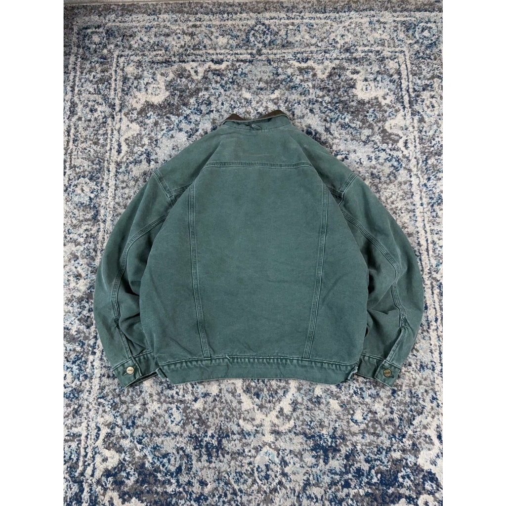 Vintage 90s Carhartt Blanket Lined Aspen Green Trucker Jacket JB0694 Size Large