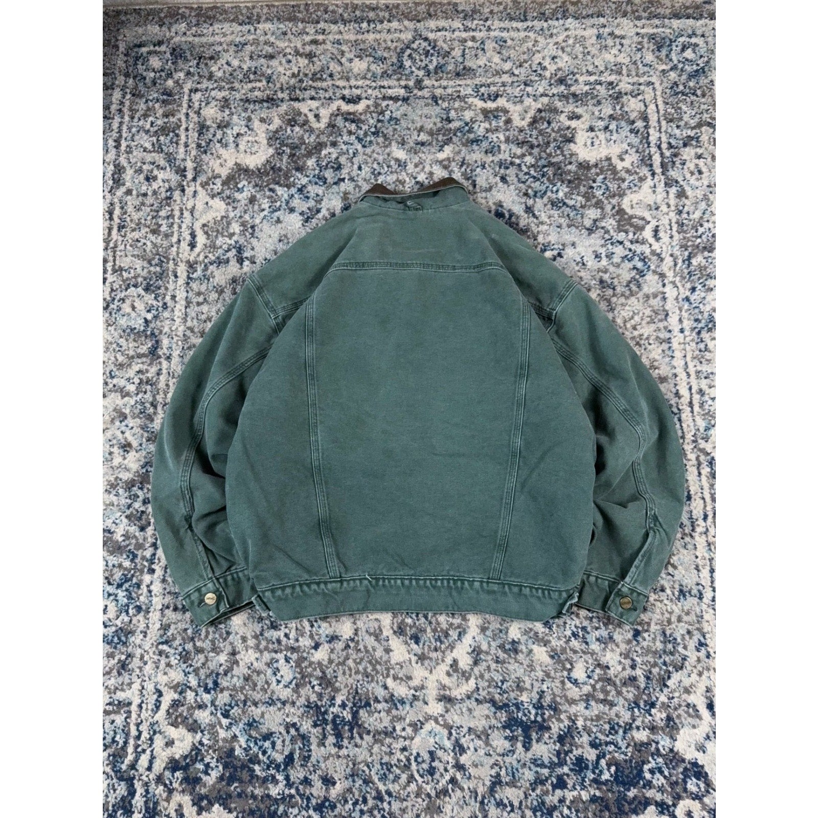 Vintage 90s Carhartt Blanket Lined Aspen Green Trucker Jacket JB0694 Size Large