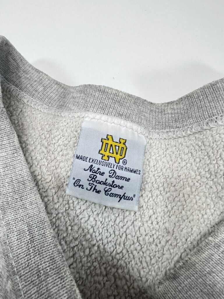 Vintage 90s University of Notre Dame Spellout Crest Sweatshirt Size Large