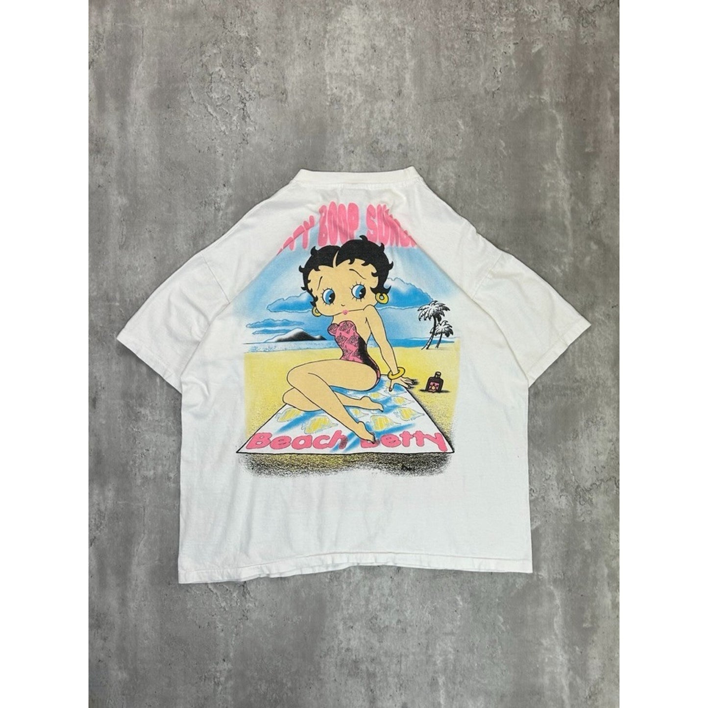 Vintage 1998 Betty Boop On The Beach Cartoon Character Graphic T-Shirt Size XL