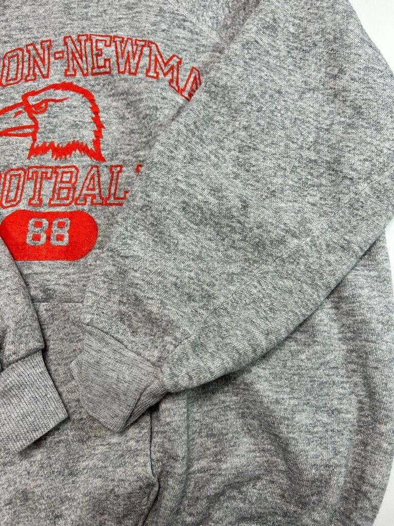 Vintage 80s Carson-Newman NCAA Football Hooded Champion Sweatshirt Size XL Gray