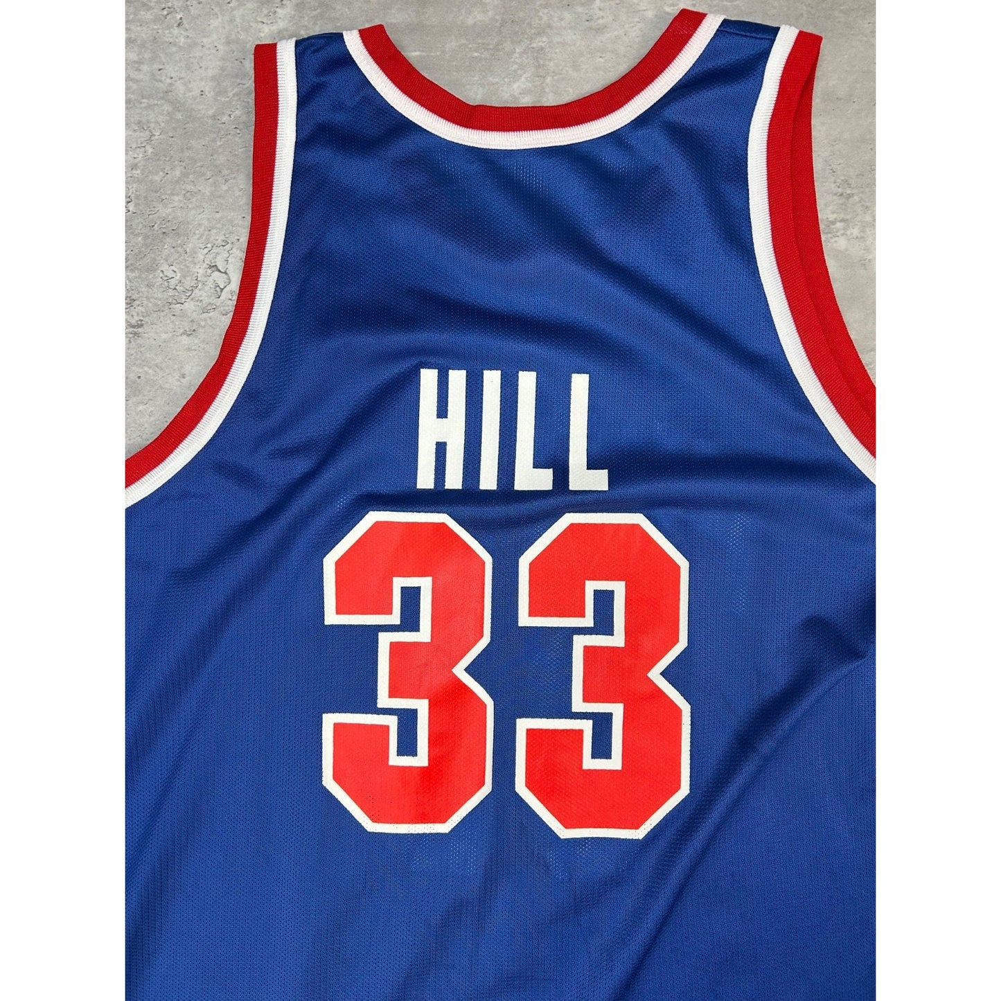 Vintage Grant Hill #33 Detroit Pistons NBA Champion Basketball Jersey Size XL