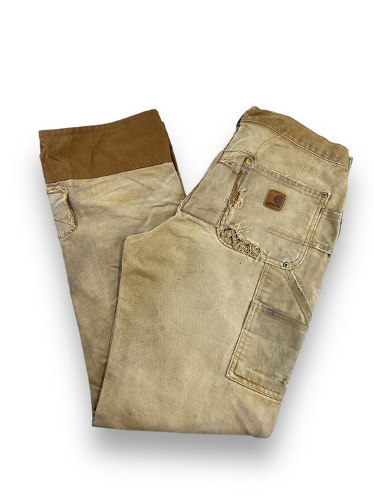 Vintage Carhartt Canvas Workwear Distressed Double Knee Hunting Pants Size 30