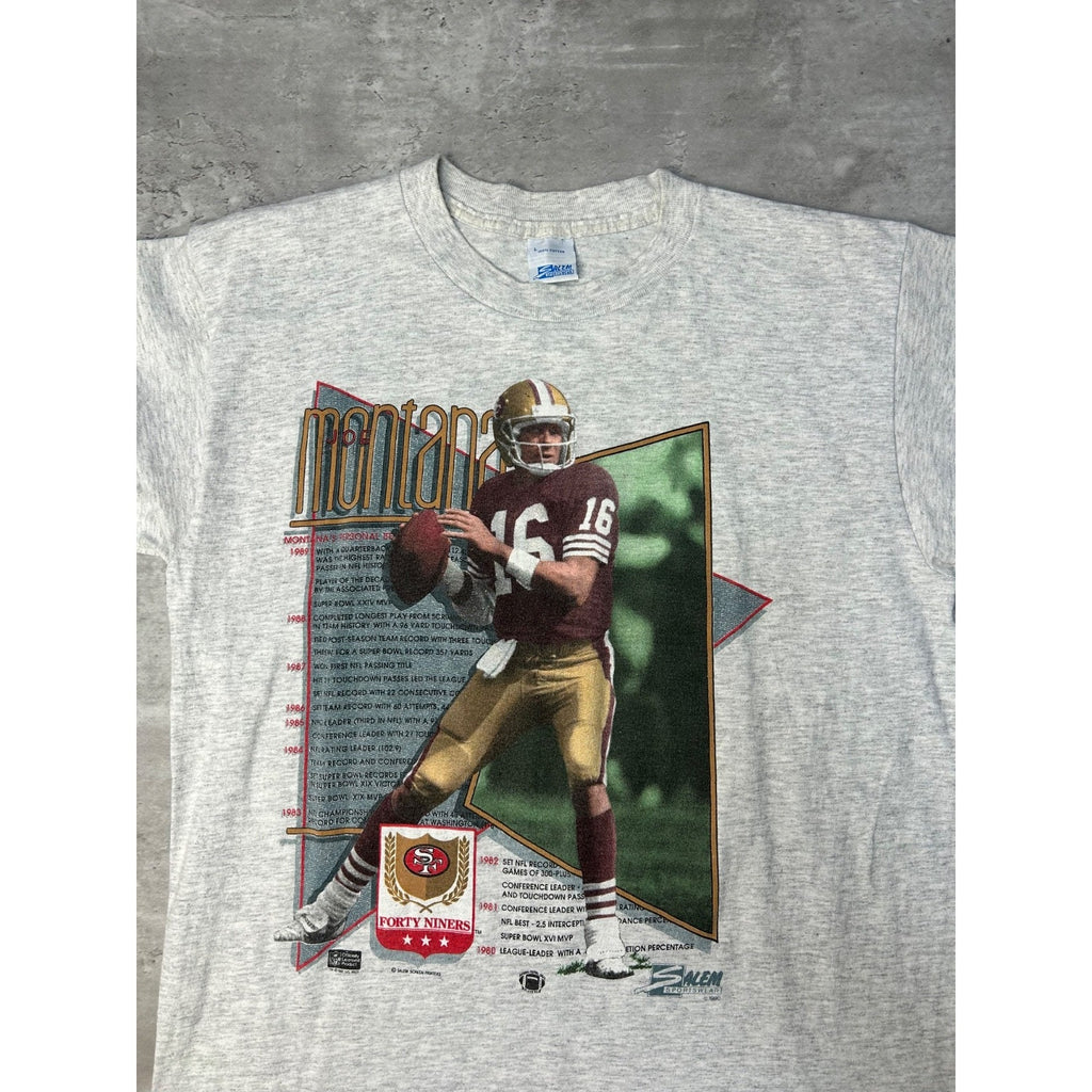 VTG 1987 Joe Montana #16 San Francisco 49ers NFL Player Graphic T-Shirt Sz Large