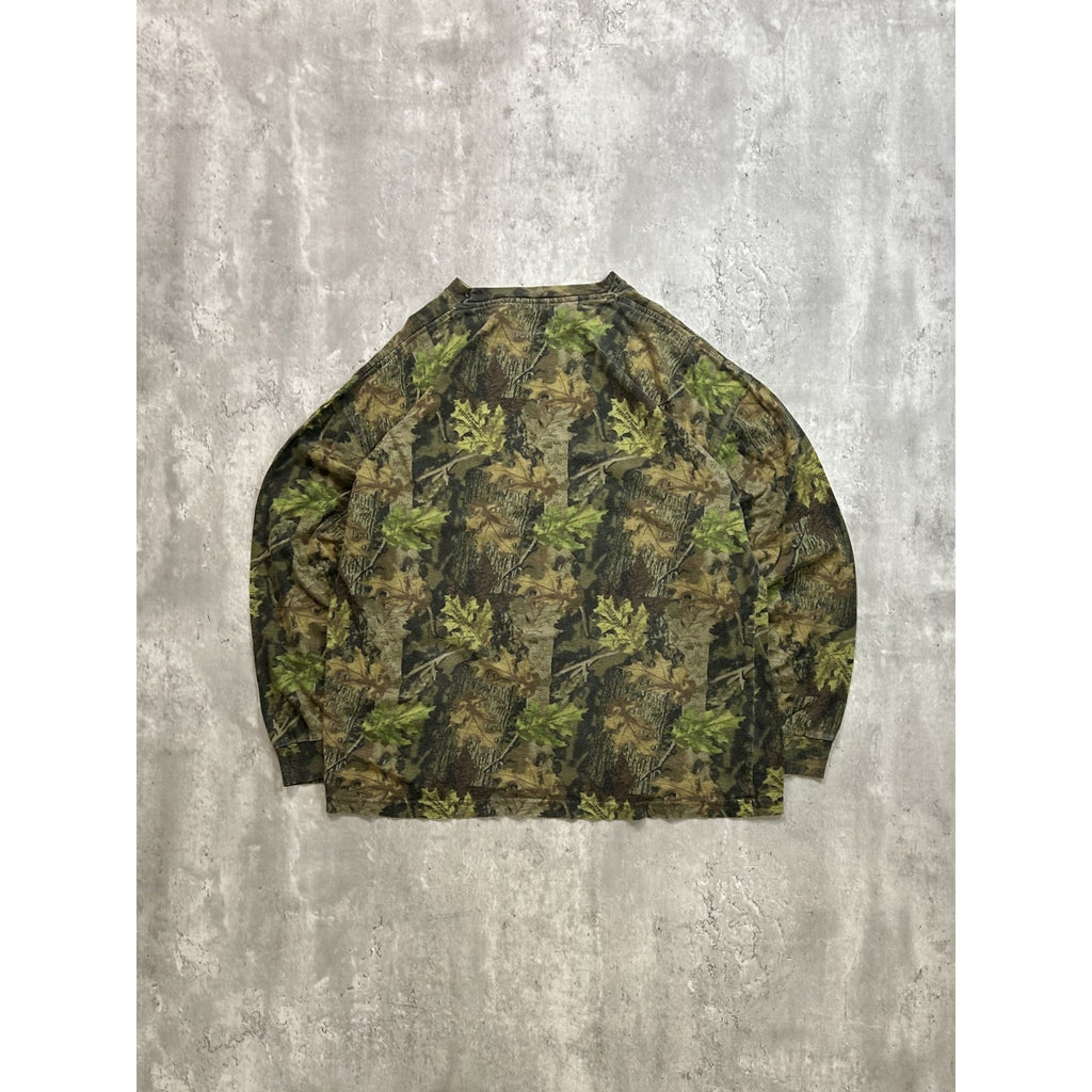 Vintage 90s Nunavut Hunter Tree Camo Hunting Long Sleeve T-Shirt Size Large