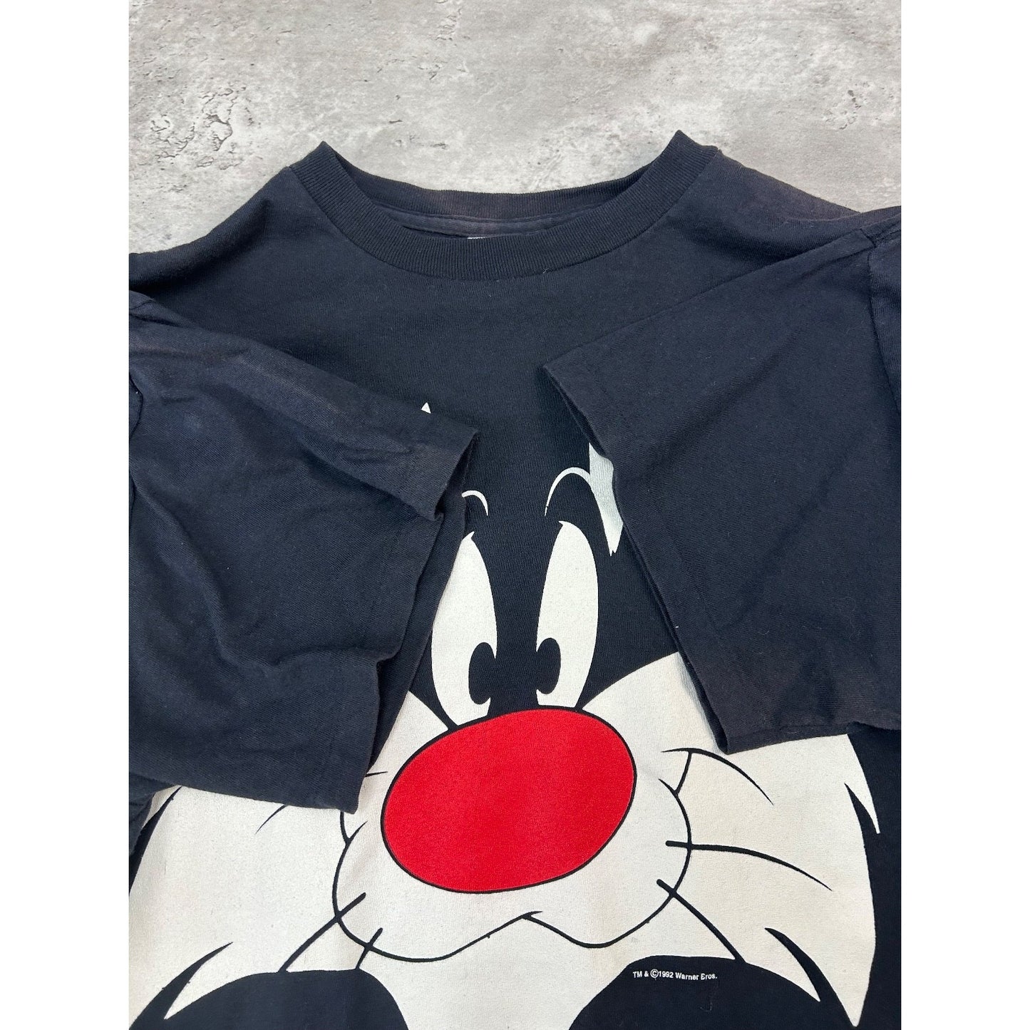 Vintage 1992 Looney Tunes Sylvester The Cat Cartoon Graphic T-Shirt Size Medium