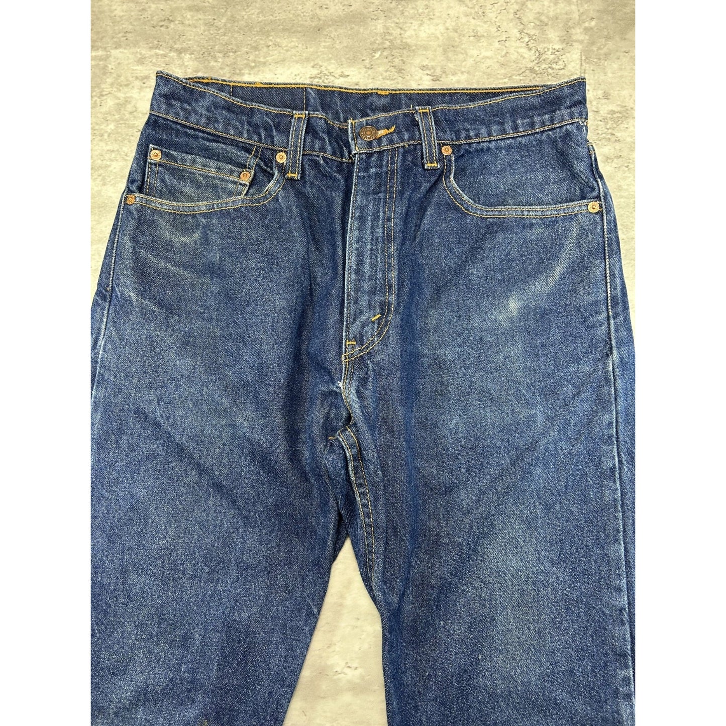 Vintage 90s Levis 505 Red Tab Straight Leg Dark Wash Denim Pants Size 33 Blue