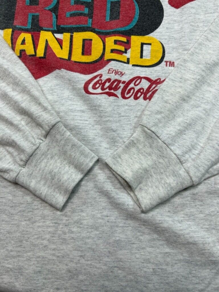 Vintage 90s Coca Cola We Got Caught Graphic Long Sleeve T-Shirt Size Large