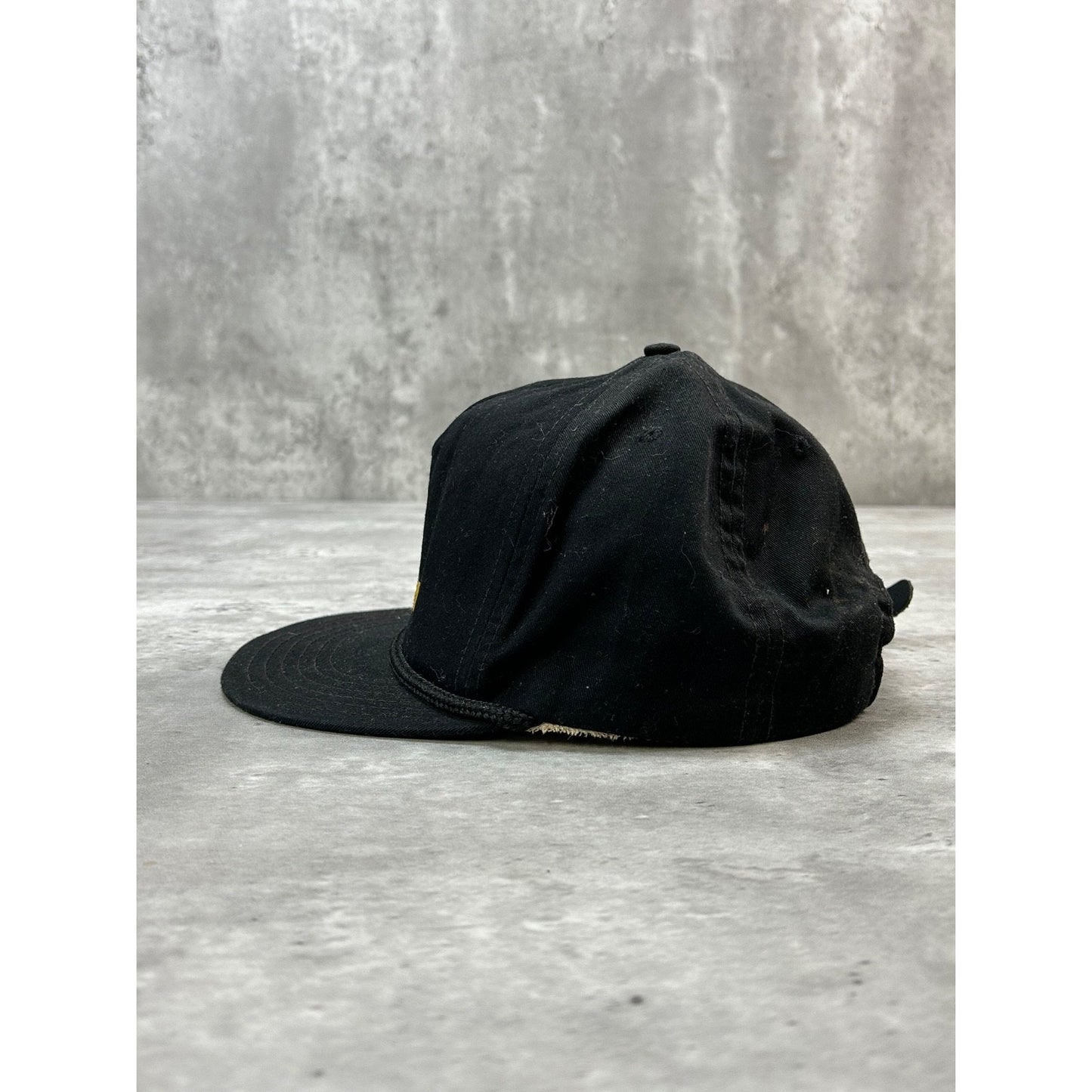 Vintage 90s BIg Als Embroidered Spellout Logo Strapback Hat OSFA Black