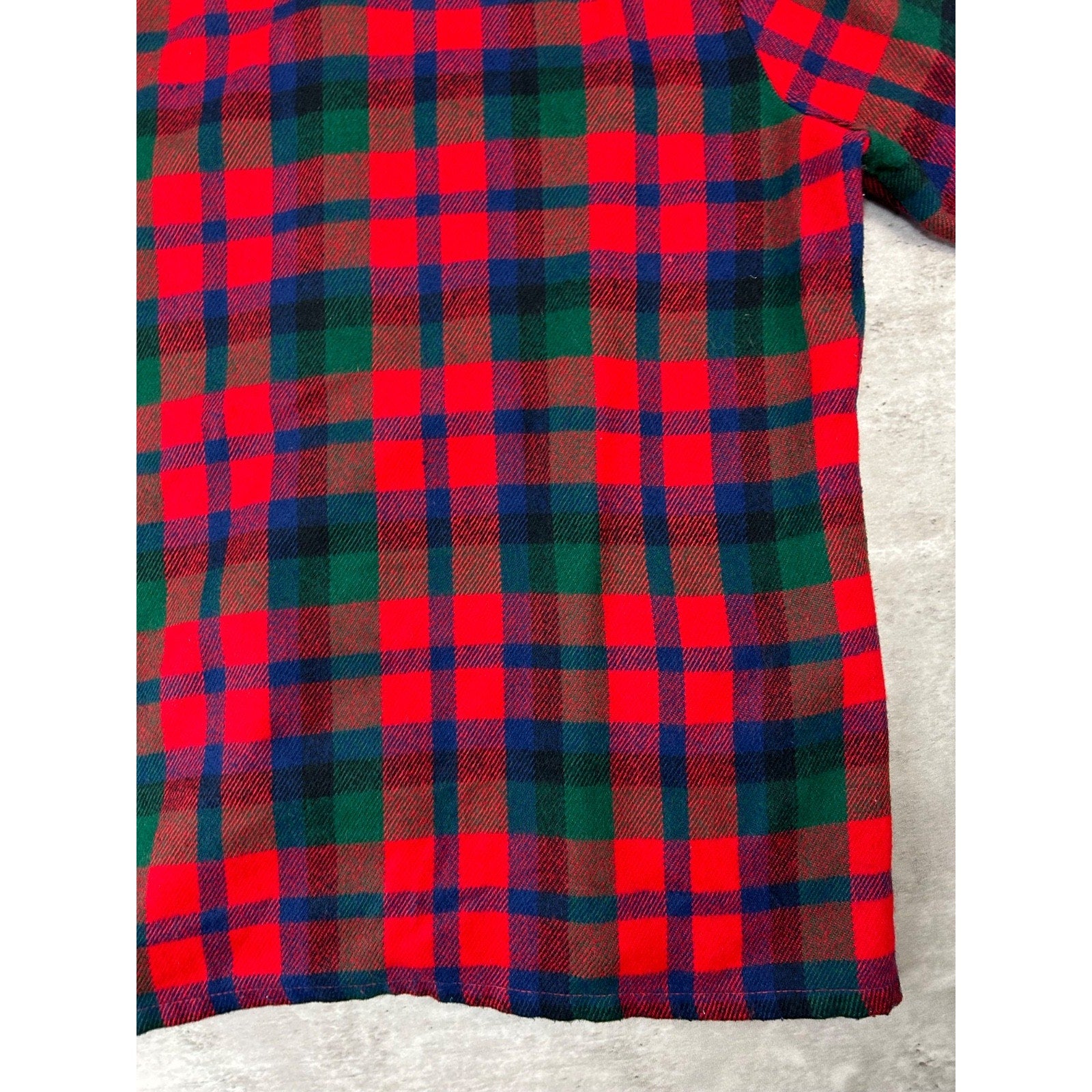 Vintage 90s Woodland Plaid Long Sleeve Double Pocket Button Up Shirt Size Large