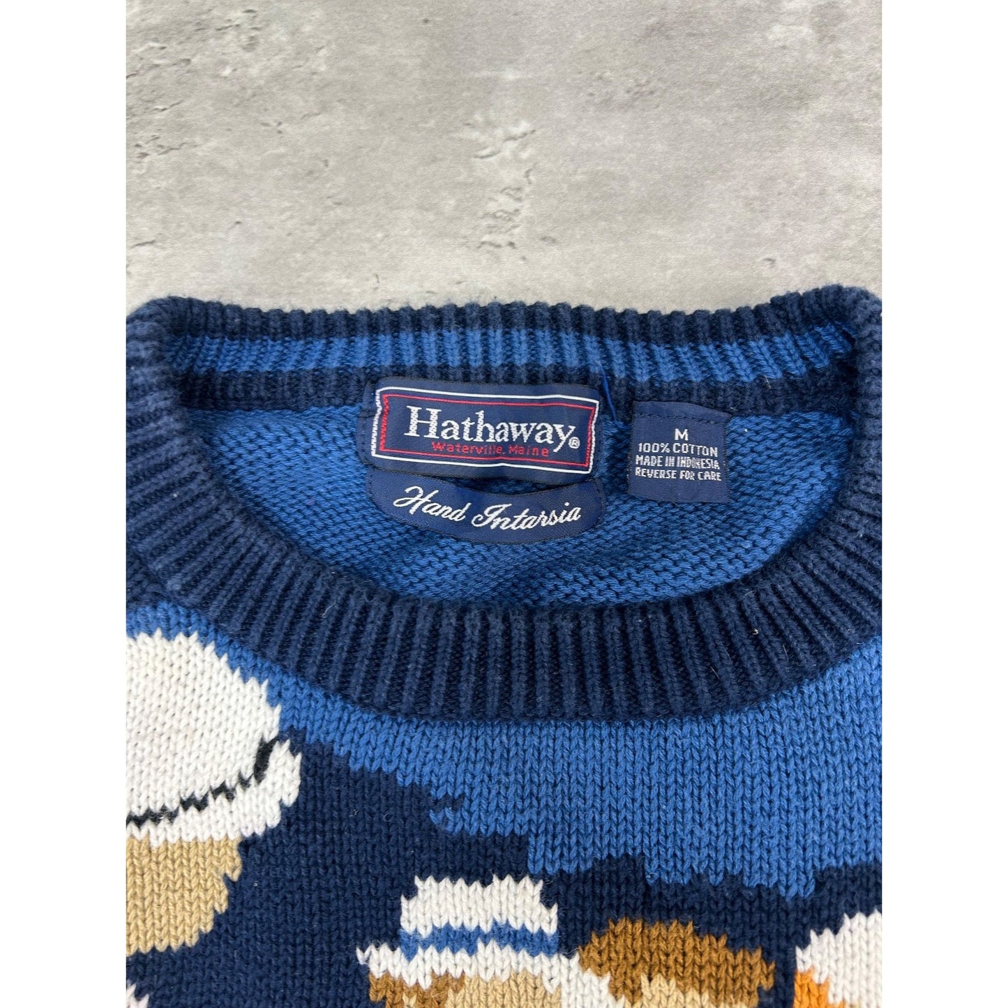 Vintage 90s Hathaway Golfers Graphic Print Pullover Knit Sweater Size Medium
