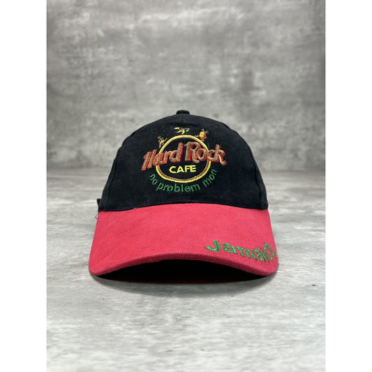 Vintage 90s Hard Rock Cafe Jamaica Embroidered Destination Strapback Hat OSFA
