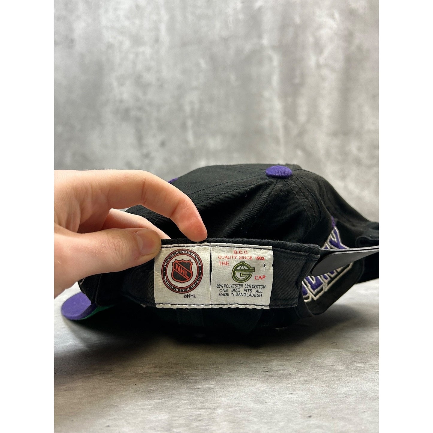 Vintage 90s Phoenix Coyotes NHL Embroidered Wave Spellout Snapback Hat OSFA