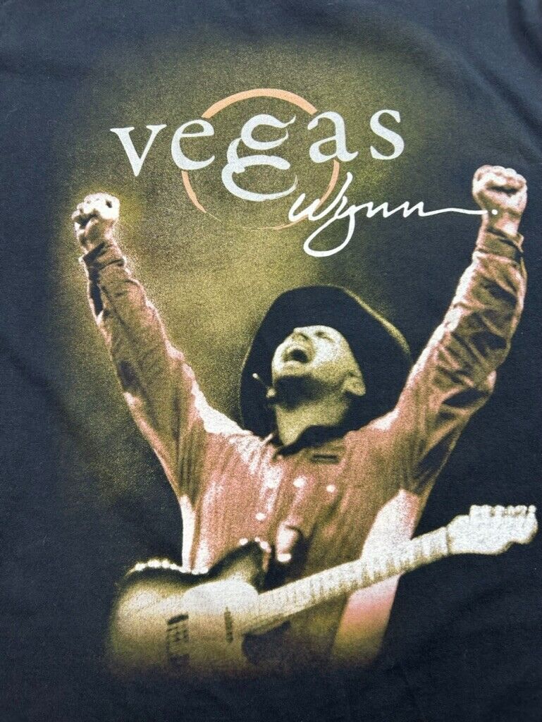 Vintage Garth Brooks Vegan Wynn Only Country Music Graphic T-Shirt Size XL Black