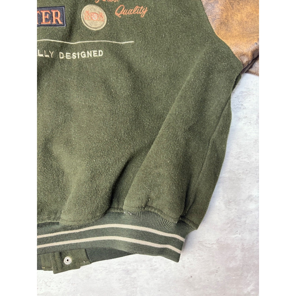Vintage 90s Chevignon Winter Embroidered Spellout Varsity Bomber Jacket Size XL
