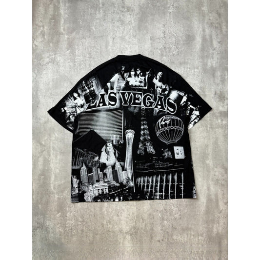 Vintage 90s Las Vegas All Over Print Destination Graphic T-Shirt Size XL