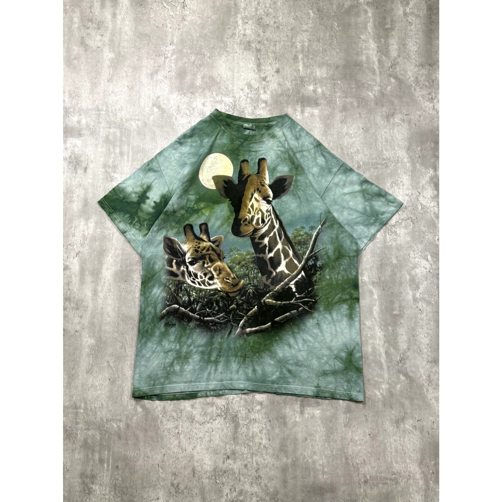 Vintage 1999 Giraffe Nature Graphic Tie Dye T-Shirt Size 2XL