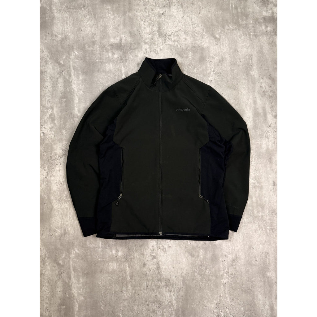 Vintage Patagonia Tonal Spellout Logo Nylon Full Zip Jacket Size Medium Black