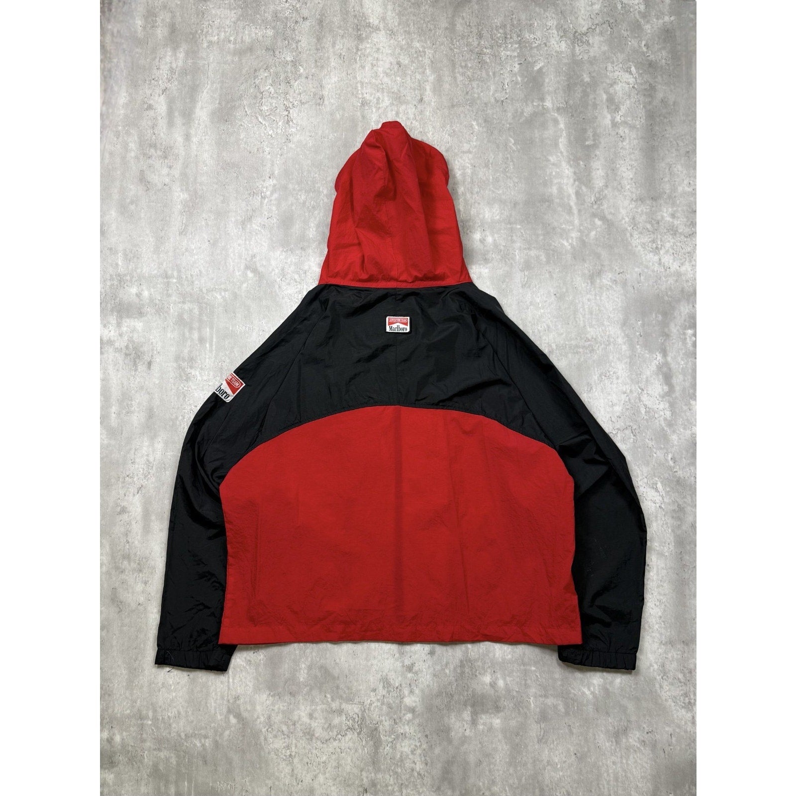 Vintage Marlboro Adventure Team Embroidered Full Zip Windbreaker Jacket Sz Large